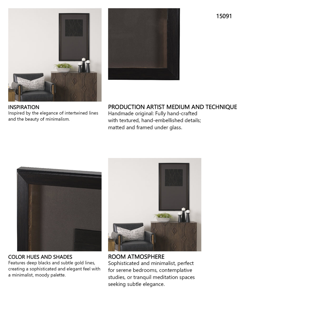 Bronze Meandera by Studio M a handmade Original Framed Artwork under Glass from Mercana - Luna Furniture