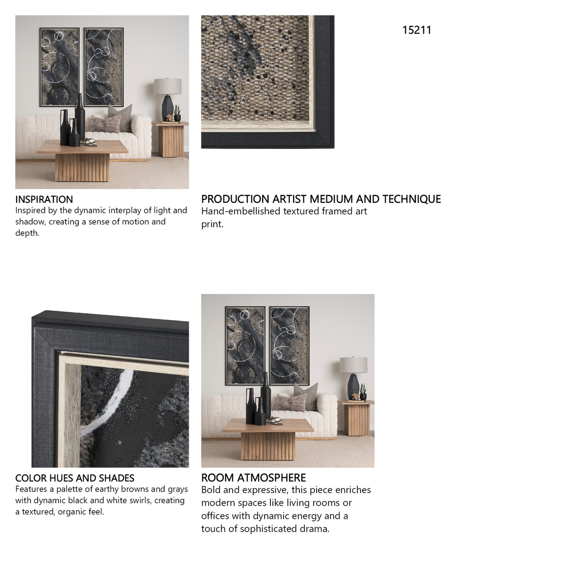 Serkel II by Mercana Studio a Hand Embellished Textured Framed Art Print from Mercana - Luna Furniture
