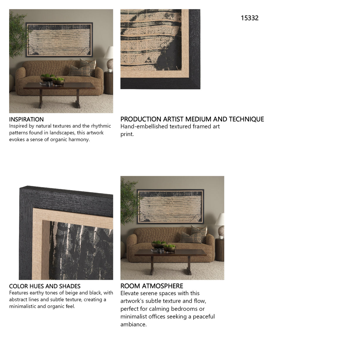 Vertical Horizons by Mercana Studio a Hand Embellished Textured Framed Art Print from Mercana - Luna Furniture
