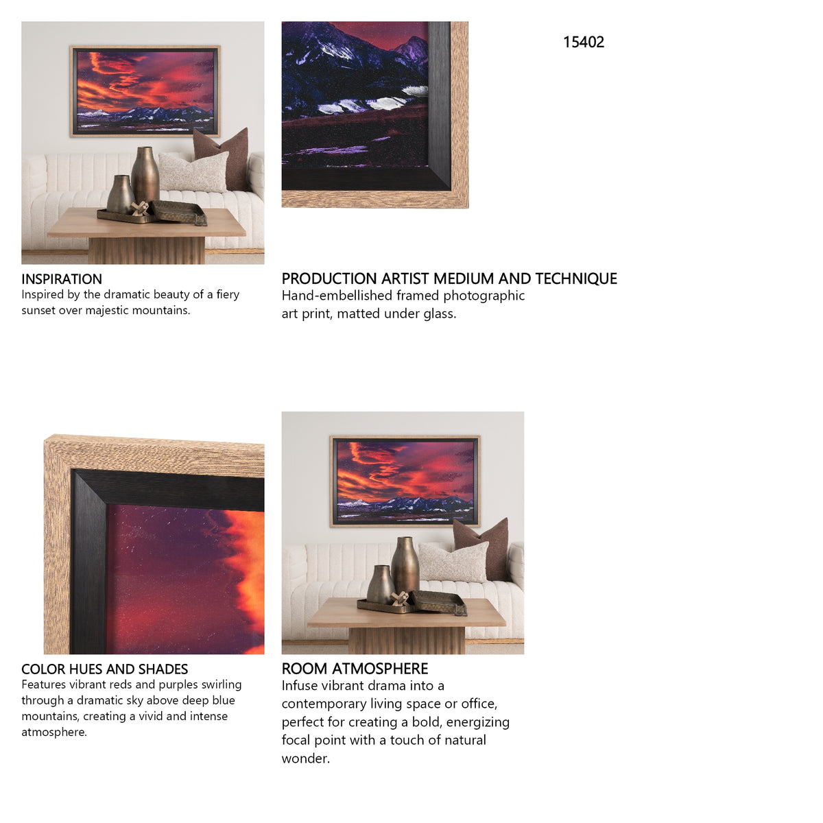 Livingston Peak by Gary Blatter a Hand Embelished Textured Framed Photo Art Print Matted under Glass from Mercana - Luna Furniture