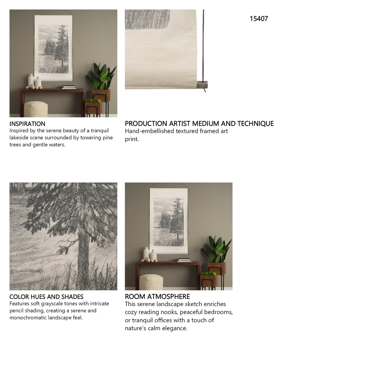 Northern Forest II by Mercana Studio a Hand Embelished Textured Framed Art Print from Mercana - Luna Furniture