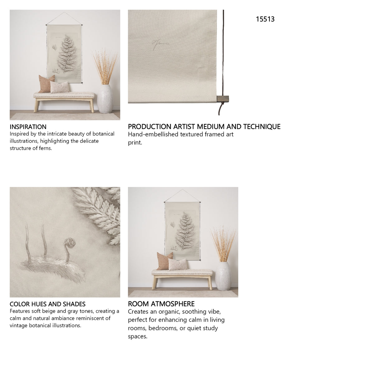Fern Study II (Davallia Fejeensis) by Mercana Studio a Hand Embellished Framed Art Print from Mercana - Luna Furniture