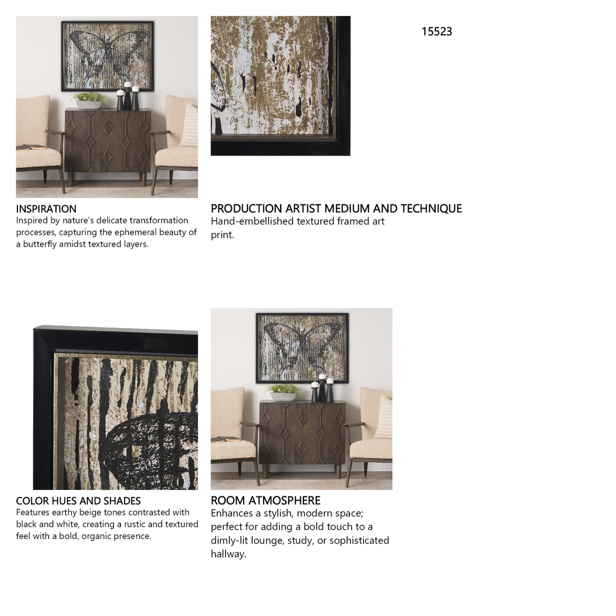 Papillon I by Mercana Studio a Hand Embellished Framed Art Print from Mercana - Luna Furniture