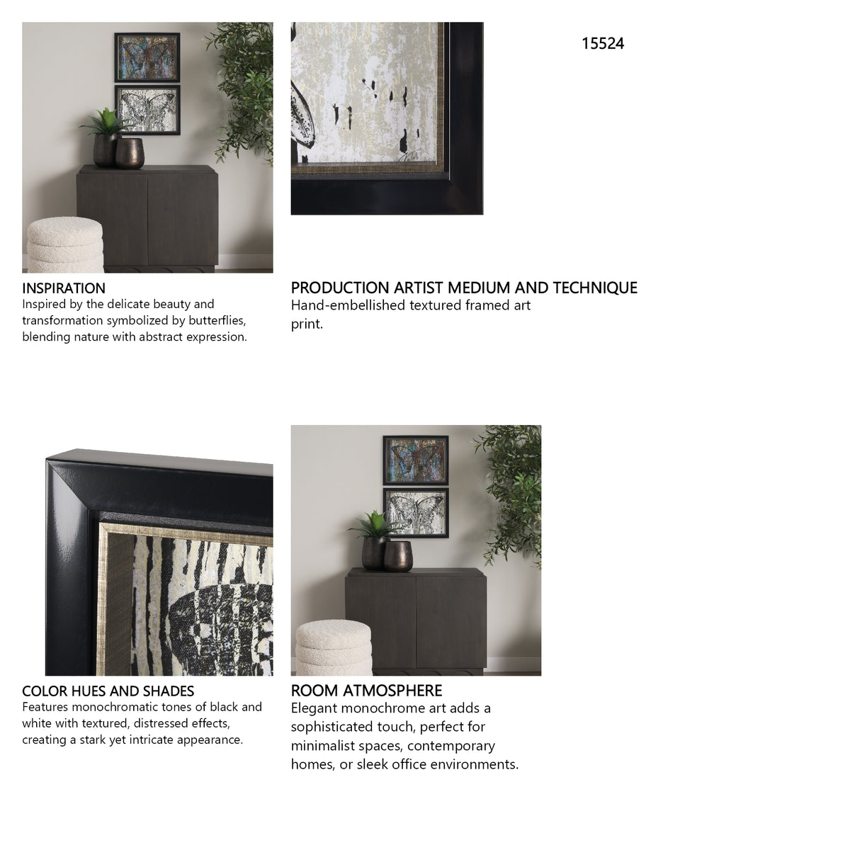 Papillon II by Mercana Studio a Hand Embellished Framed Art Print from Mercana - Luna Furniture
