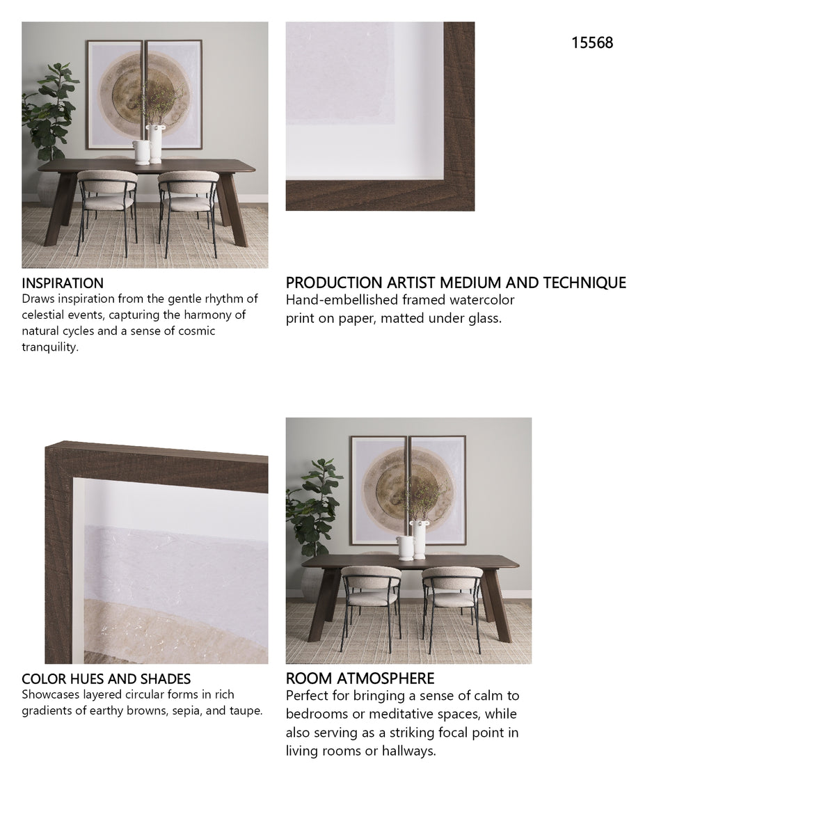 Soft Eclipse (Set of 2) by Mercana Studio a Hand Embellished Framed Art Print Matted under Glass from Mercana - Luna Furniture