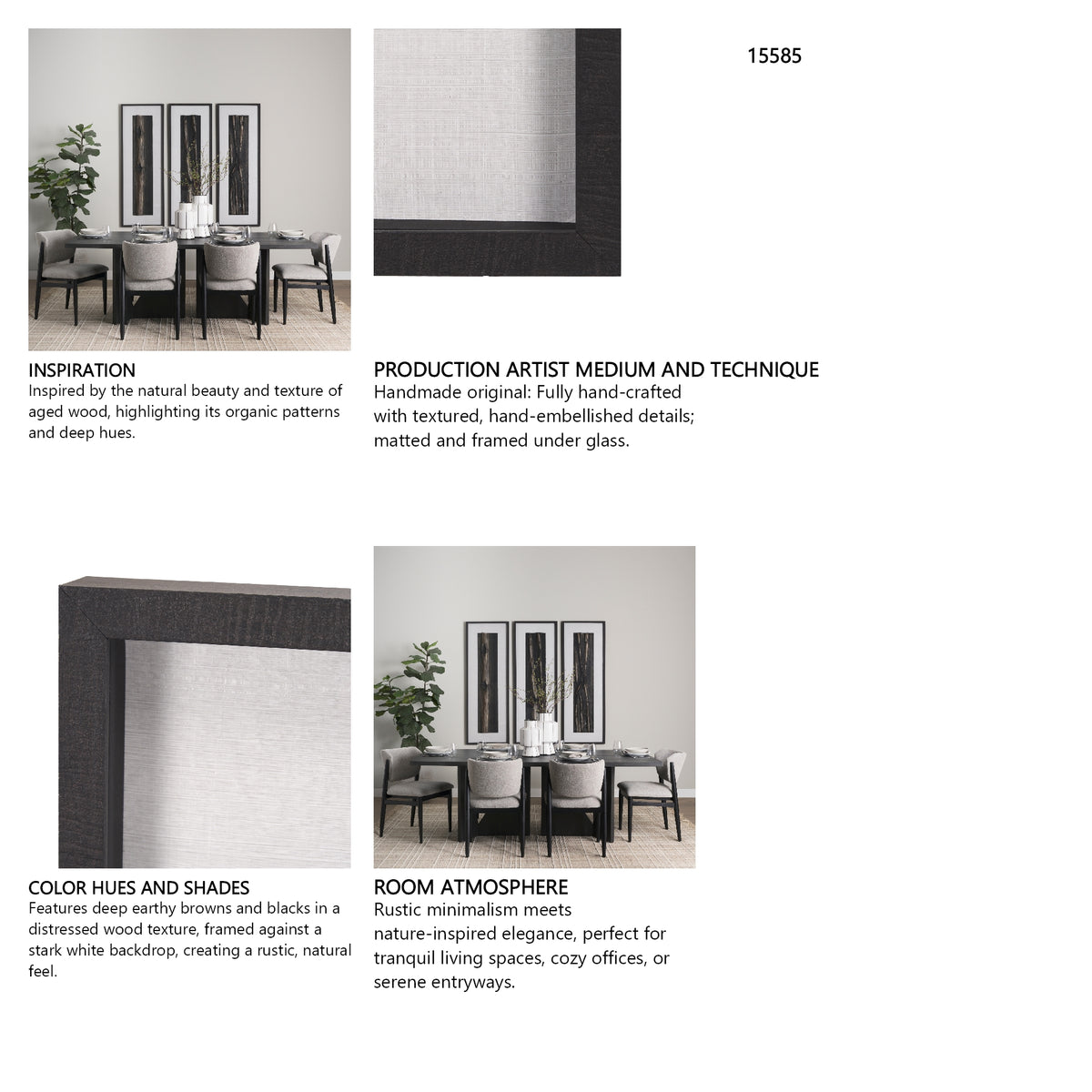 Bamboo Relief I by Studio M a handmade Original Framed Artwork under Glass from Mercana - Luna Furniture