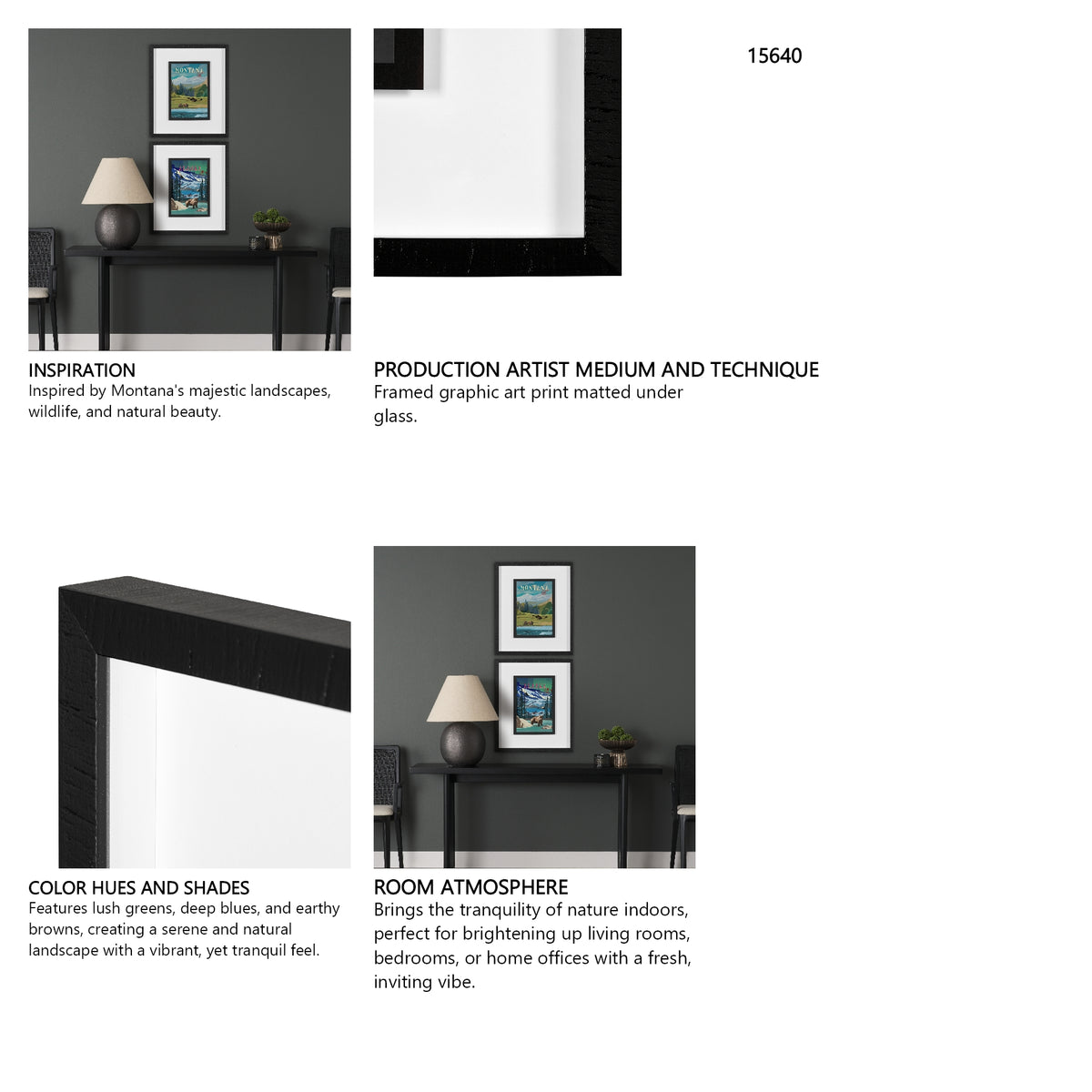 Montana Go USA (M) by Mercana Studio a Framed Art Print Matted under Glass from Mercana - Luna Furniture