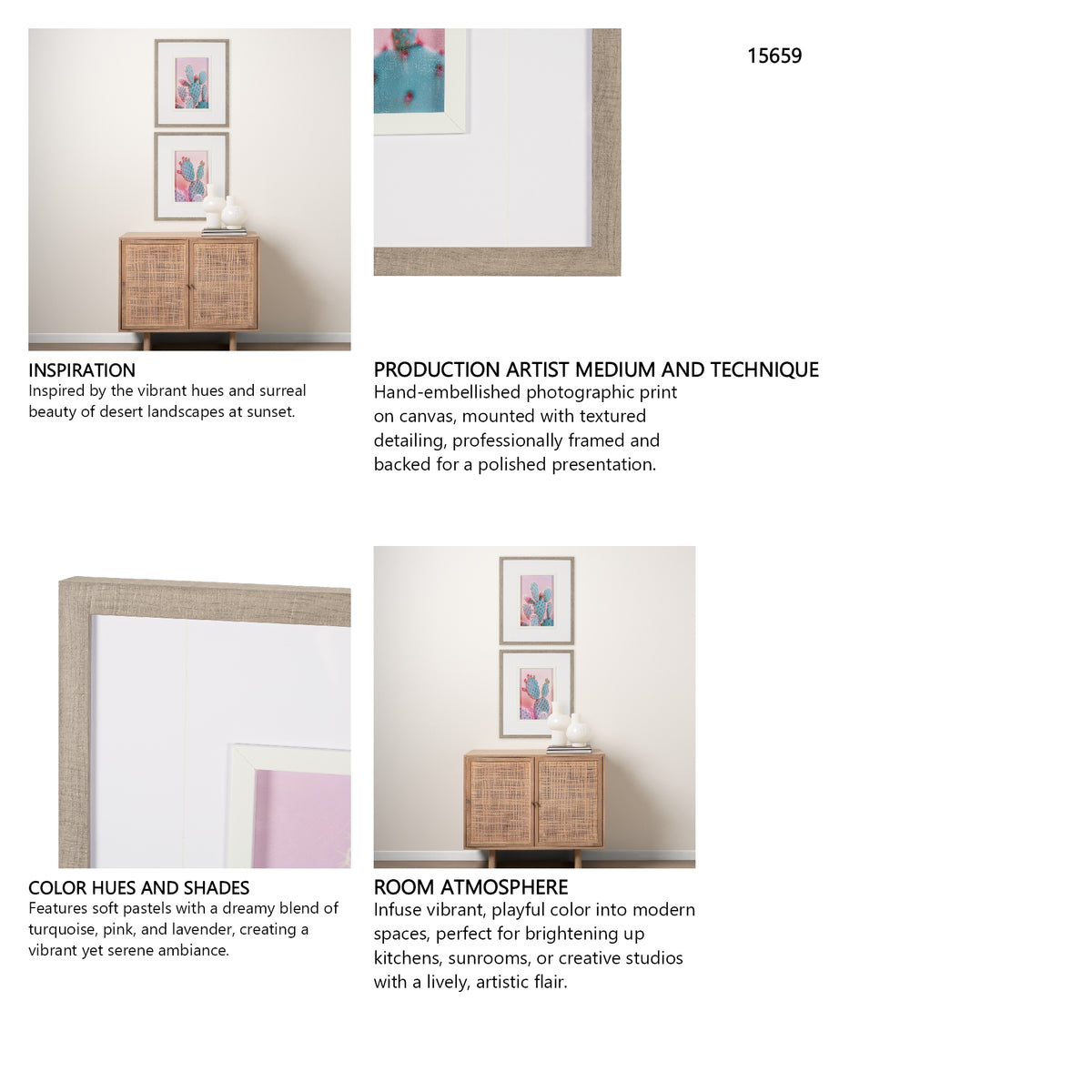 Blush Botanicals - Spines by Philippe Hugonnard a Hand Embellished Framed Photo Art Print Matted und from Mercana - Luna Furniture