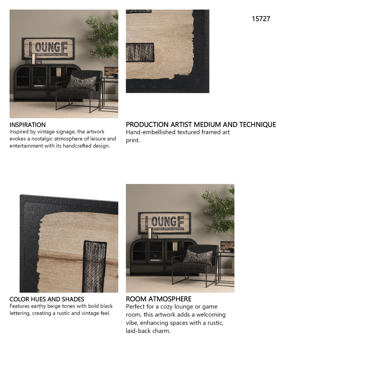 Lounge LG by Mercana Studio a Hand Embellished Framed Art Print from Mercana - Luna Furniture