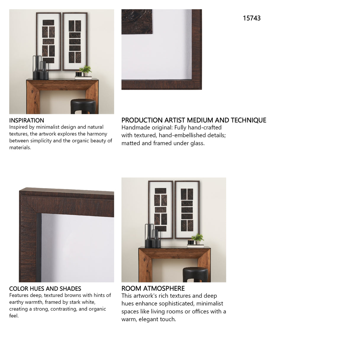 Grouped Bricks (Set of 2) by Studio M a handmade Original Framed Artwork under Glass from Mercana - Luna Furniture