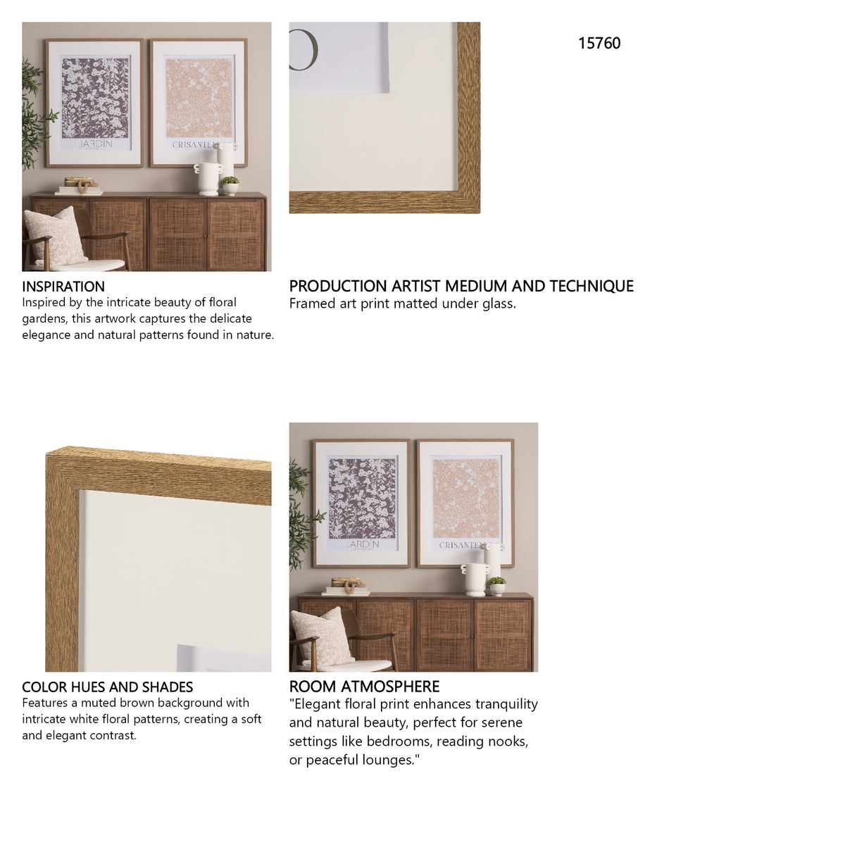 Belleza En Flores I by Mercana Studio a Framed Art Print Matted under Glass from Mercana - Luna Furniture