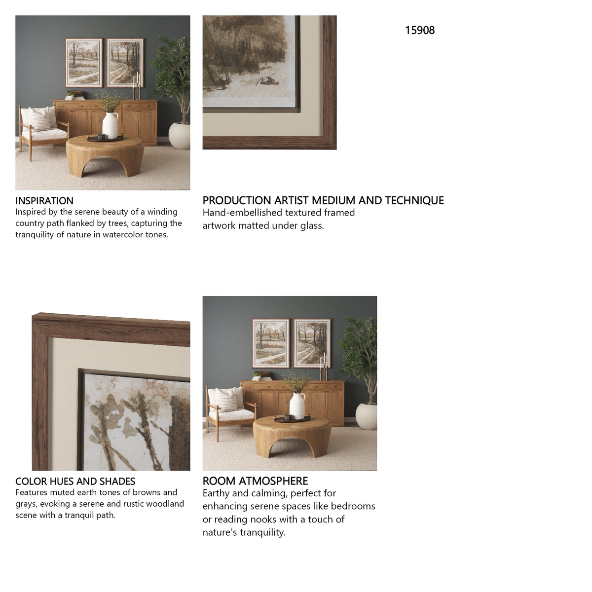 Meadow Memories II by Mercana Studio Hand Embelished Framed Artwork Matted under Glass from Mercana - Luna Furniture