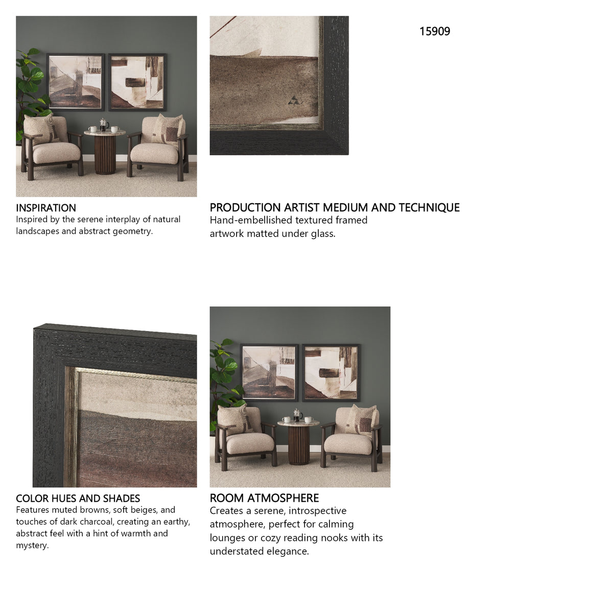 Quiet Constructs I by Mercana Studio Hand Embelished Textured Framed Artwork Matted from Mercana - Luna Furniture