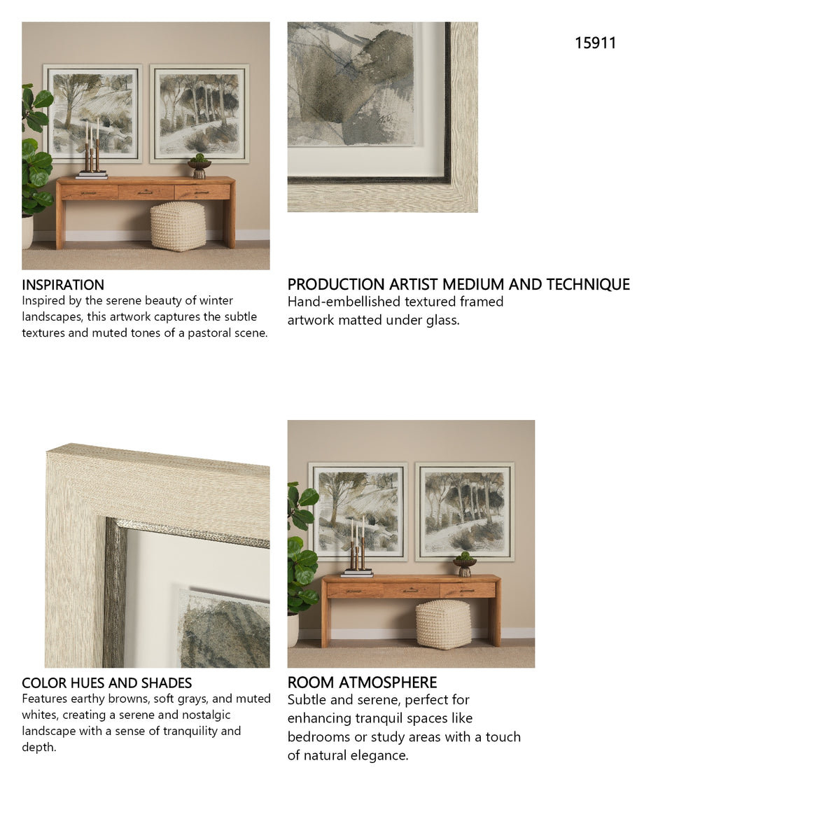 Deer Trail I by Mercana Studio Hand Embelished Textured Framed Artwork Matted under Glass from Mercana - Luna Furniture