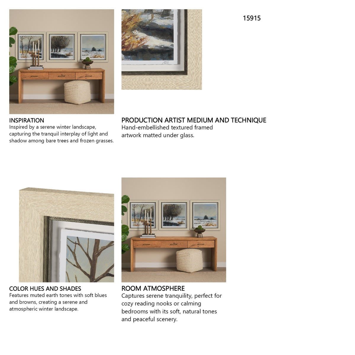 Winter Day I by Mercana Studio Hand Embelished Framed Artwork Matted under Glass from Mercana - Luna Furniture