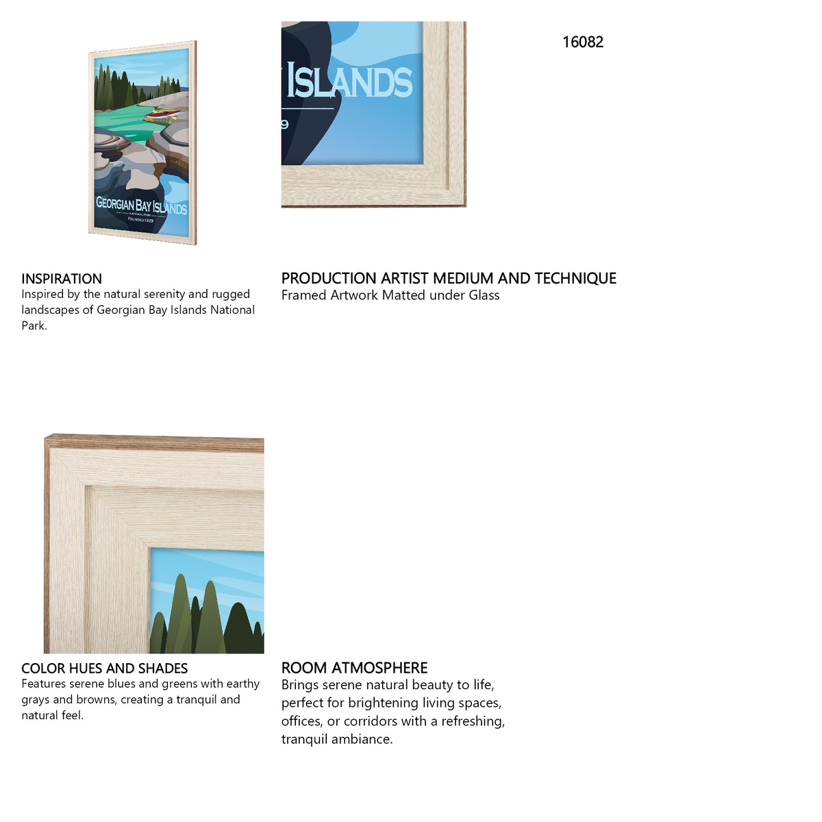 Georgian Bay Islands GO by Mercana Studio Framed Artwork Matted under Glass from Mercana - Luna Furniture