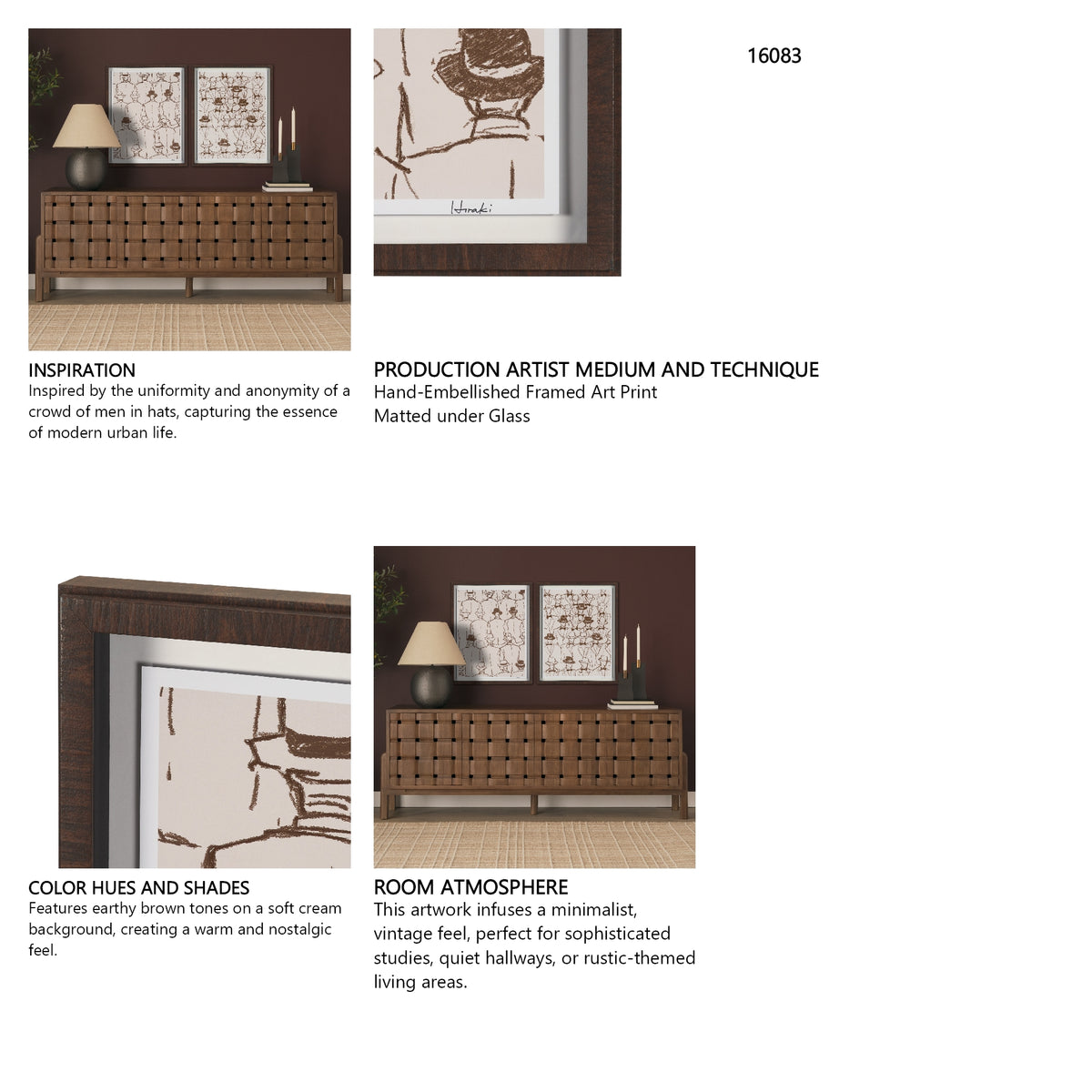 Overcoats by Mercana Studio Hand-Embellished Framed Artwork Matted under Glass from Mercana - Luna Furniture