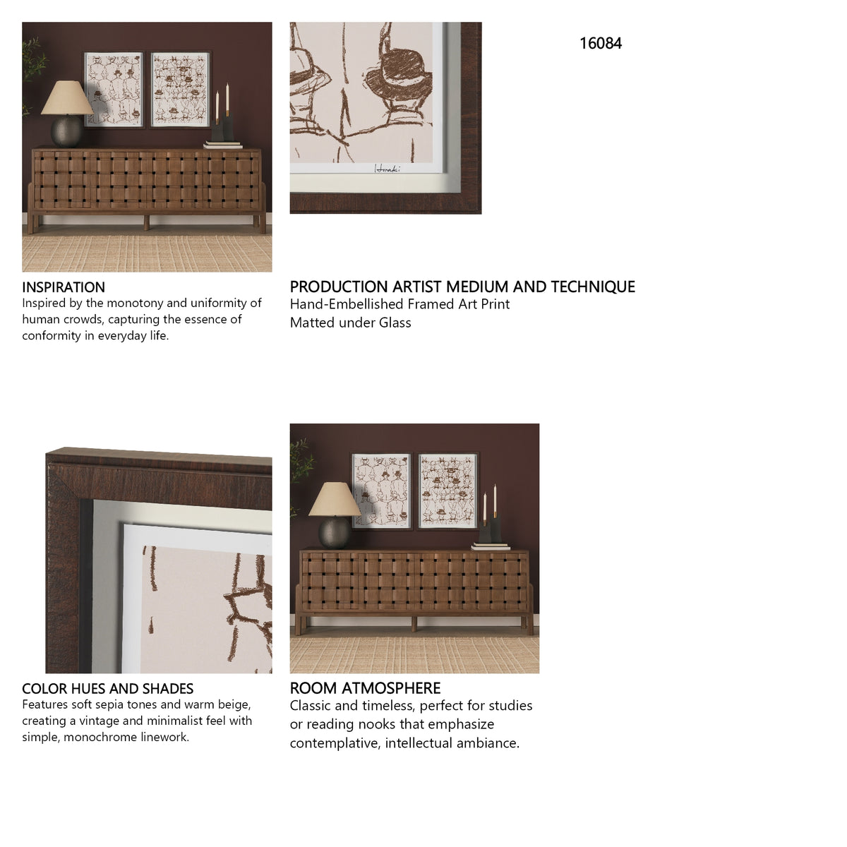 Hats & Bow Ties by Mercana Studio Hand-Embellished Framed Artwork Matted under Glass from Mercana - Luna Furniture