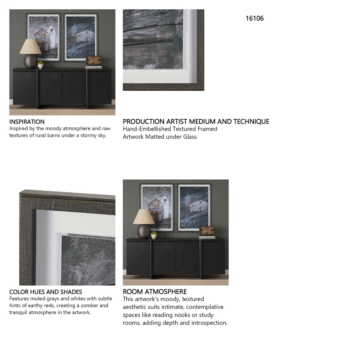 Community 2C by Mercana Studio Hand-Embellished Textured Framed Artwork Matted under Glass from Mercana - Luna Furniture