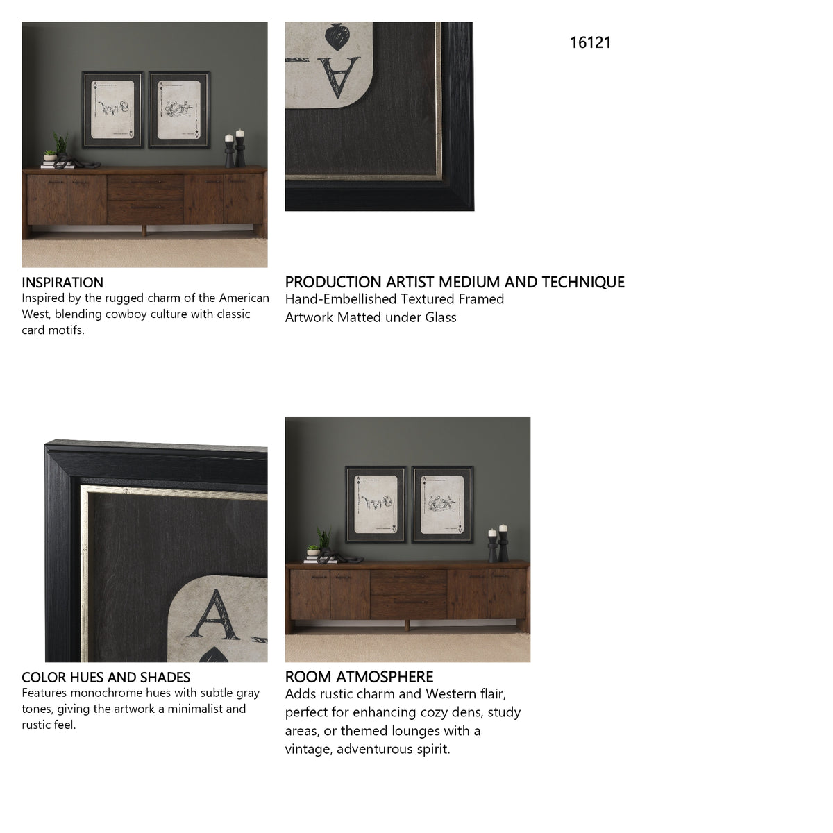 Aces Wild III by Mercana Studio Textured Framed Artwork Matted under Glass from Mercana - Luna Furniture