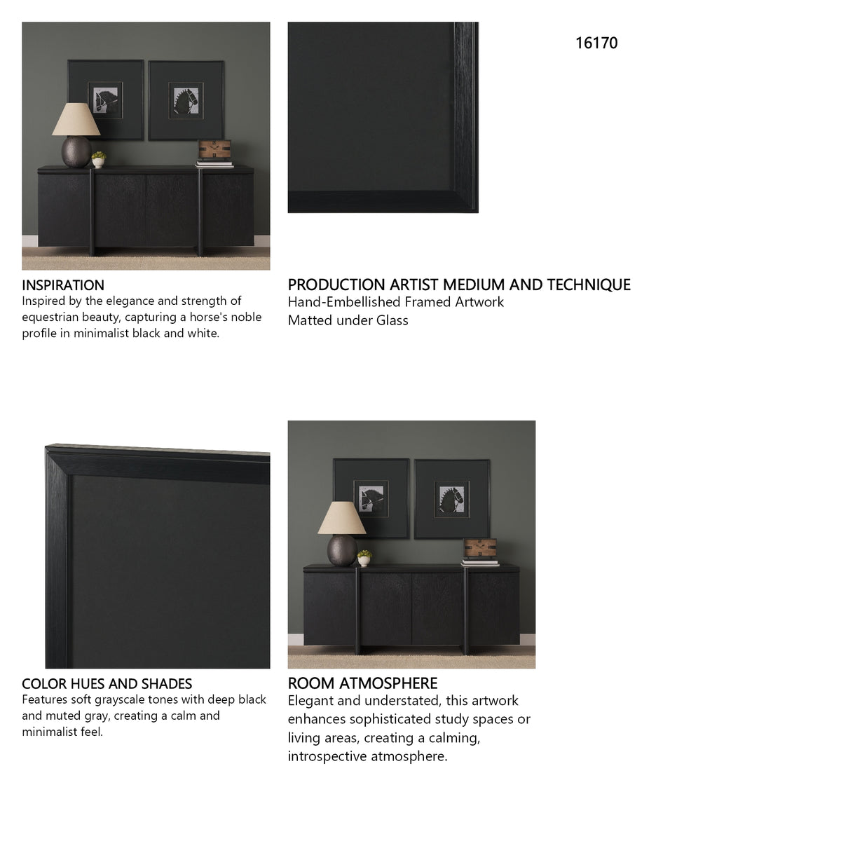 Steed 2 by Mercana Studio Hand-Embellished Framed Artwork Matted under Glass from Mercana - Luna Furniture