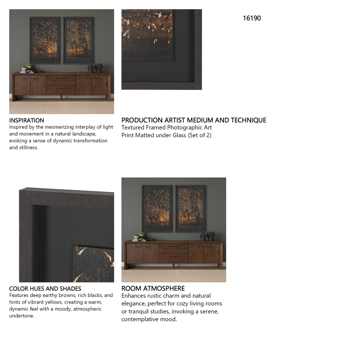 Gilded Flight by Chad Mackay Textured Framed Photo Print Matted under Glass (Set of 2) from Mercana - Luna Furniture