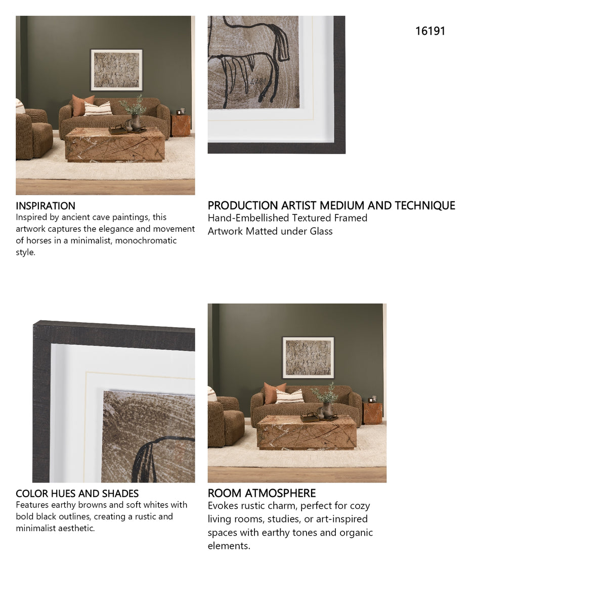 Buckskin by Mercana Studio Hand-Embellished Textured Framed Artwork Matted Under Glass from Mercana - Luna Furniture