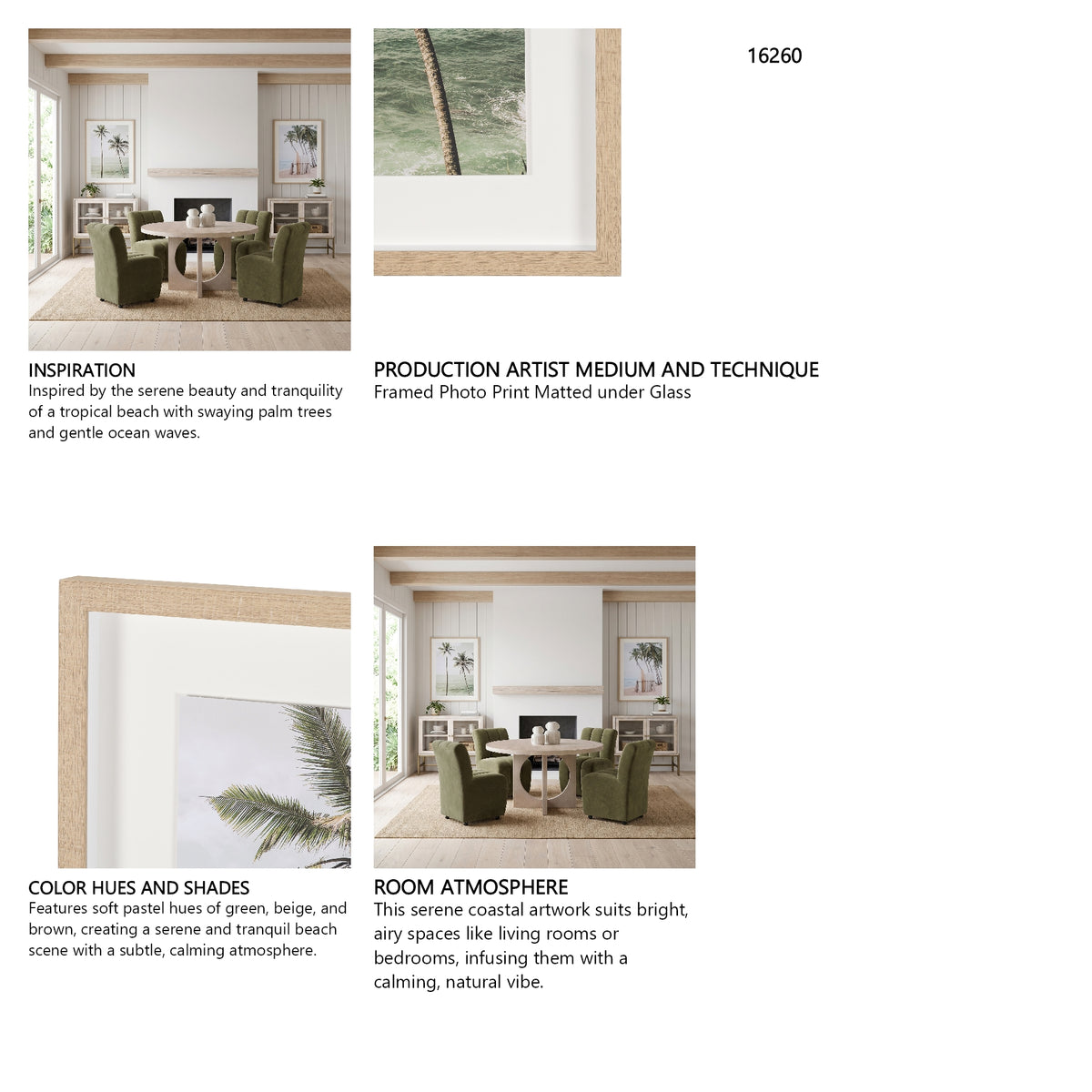 Oceanside Palms by Shot By Clint Framed Photo Print Matted under Glass from Mercana - Luna Furniture