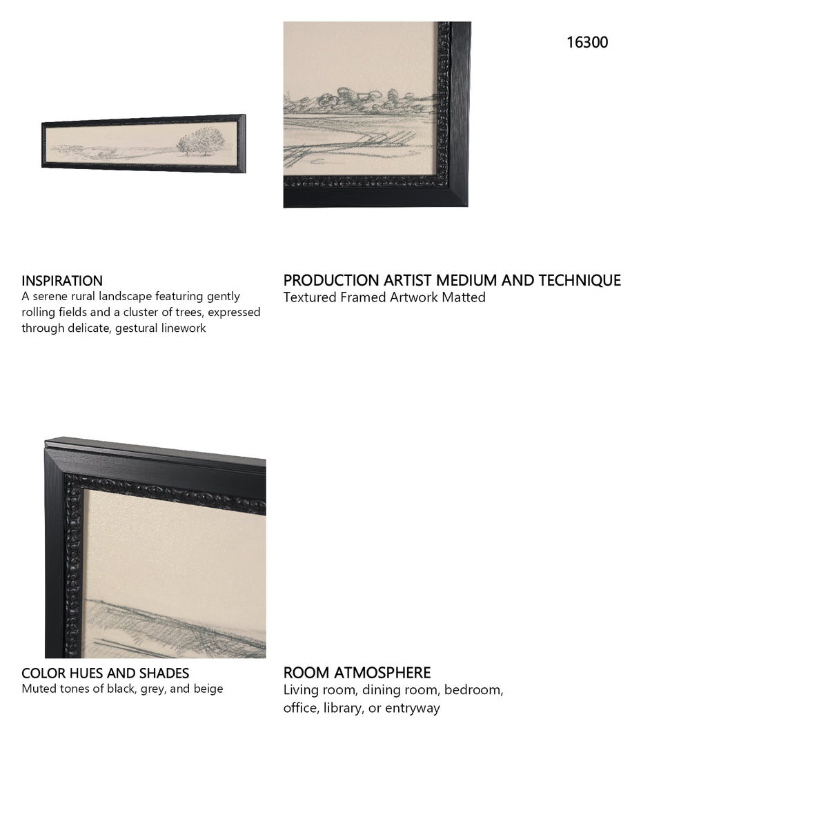 Landscape in Graphite No.2 by Mercana Studio Textured Framed Artwork Matted from Mercana - Luna Furniture