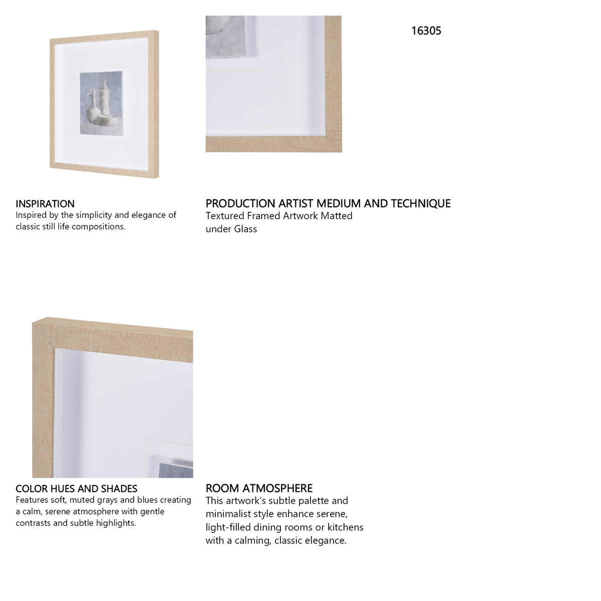 Studies in White and Ash: Study IV by Mercana Studio Textured Framed Artwork Matted under Glass from Mercana - Luna Furniture