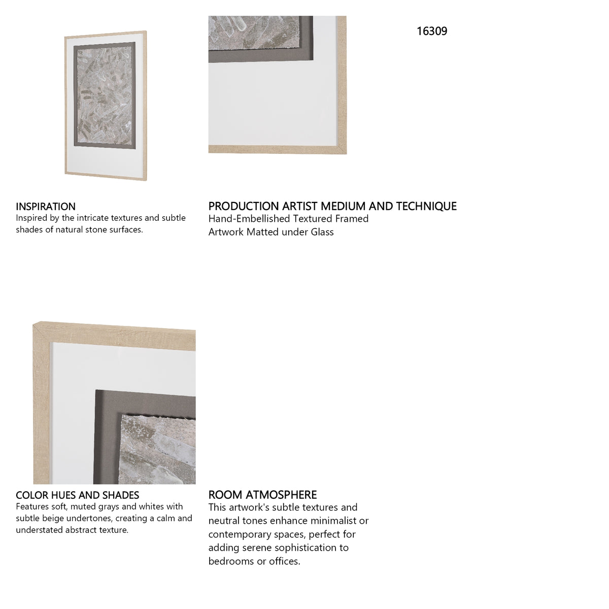 Soft Geometry I by Mercana Studio Hand-Embellished Textured Framed Artwork Matted under Glass from Mercana - Luna Furniture