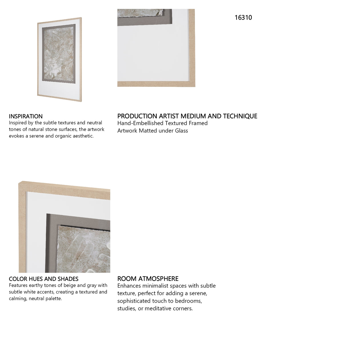 Soft Geometry II by Mercana Studio Hand-Embellished Textured Framed Artwork Matted under Glass from Mercana - Luna Furniture