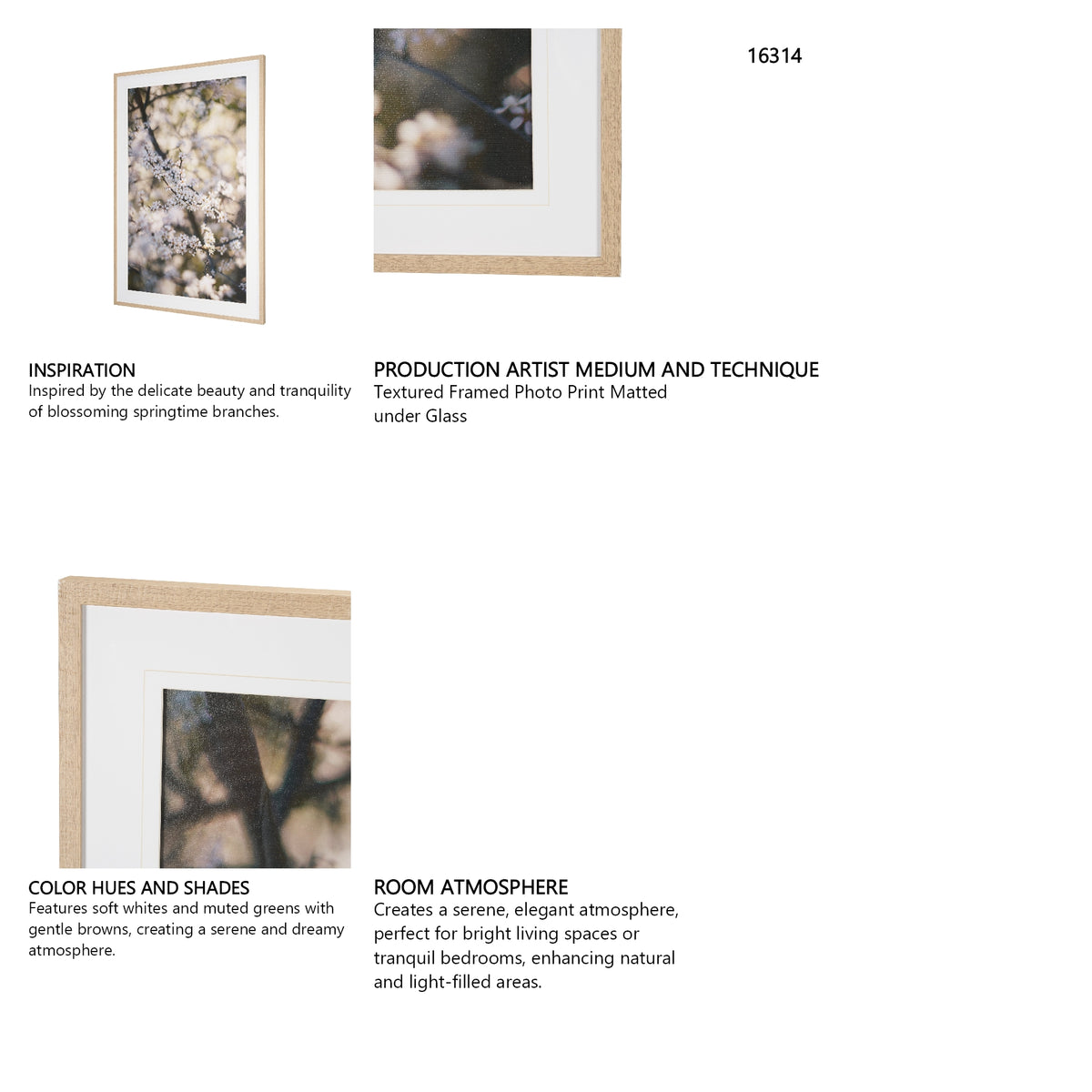 Wilde Prunus by Zaira Zarotti Textured Framed Photo Print Matted under Glass from Mercana - Luna Furniture