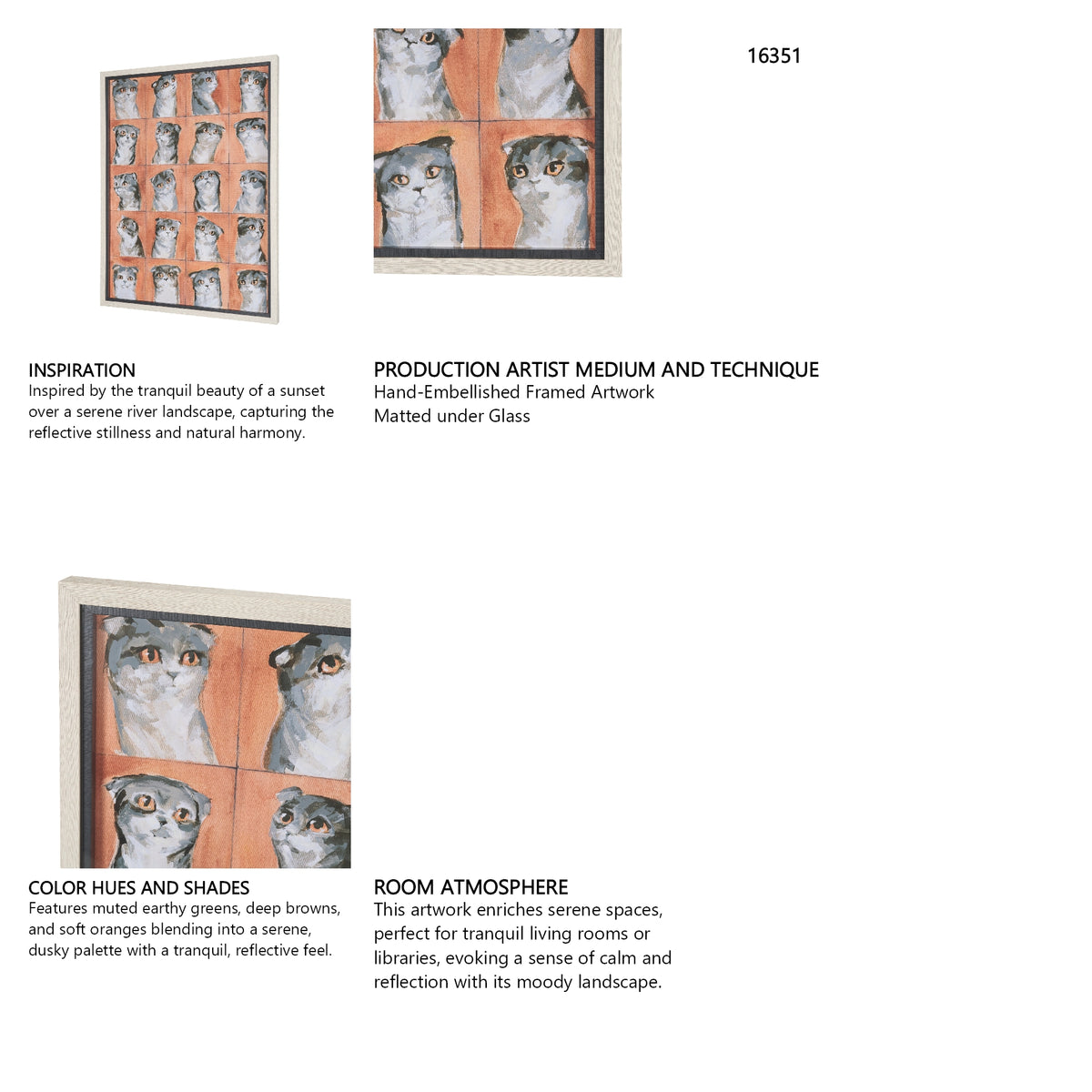 A Cats Many Faces by Mercana Studio Hand-Embellished Framed Artwork Matted under Glass from Mercana - Luna Furniture