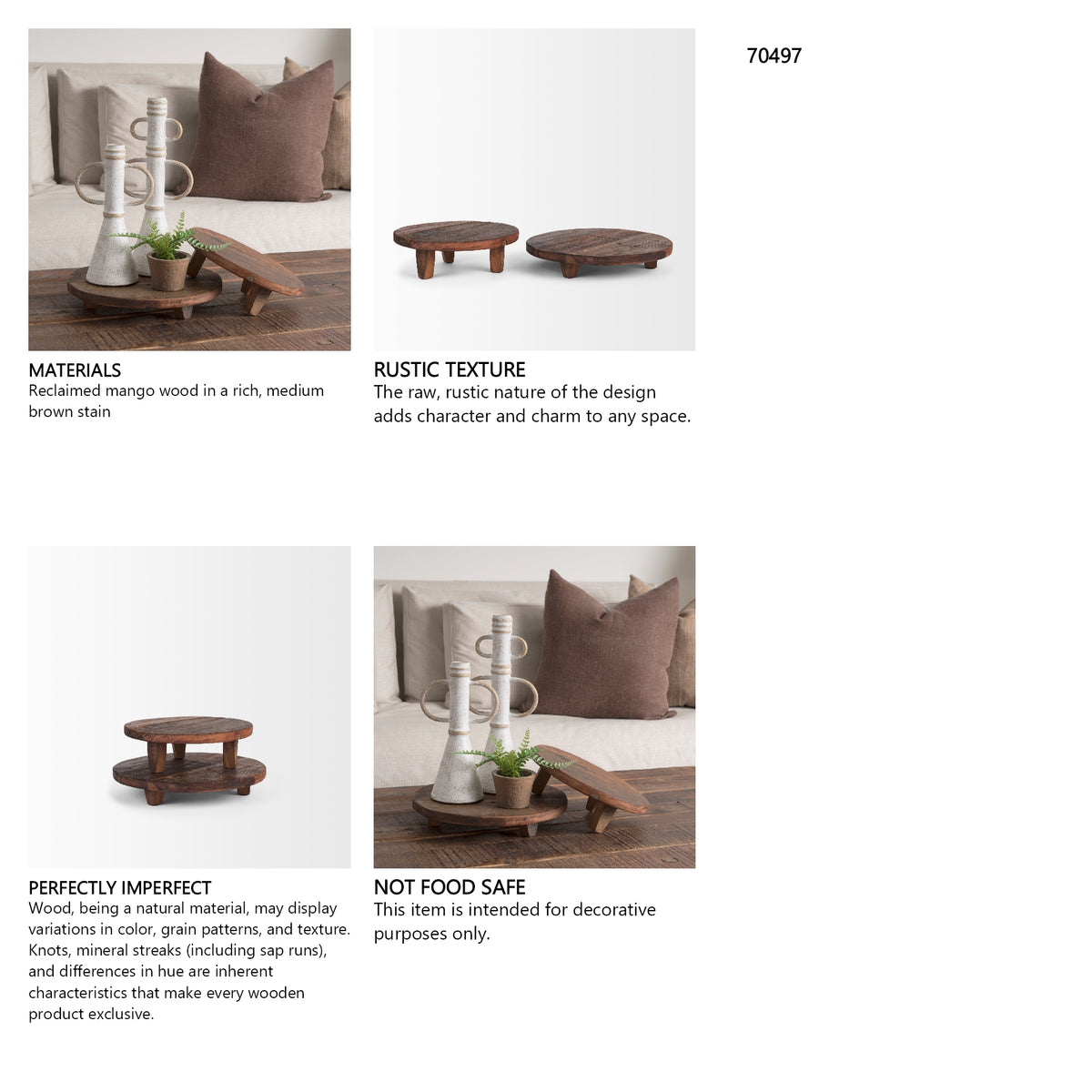Iza Medium Brown Wooden Riser (Set of 2) from Mercana - Luna Furniture