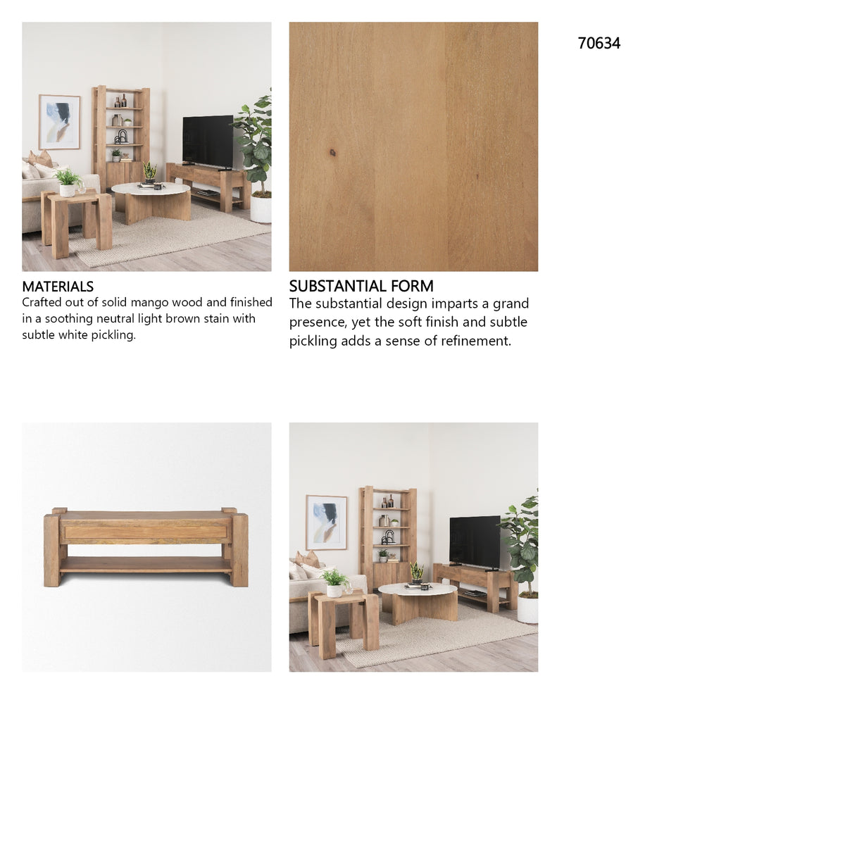 Beth Light Brown Wood Media Console from Mercana - Luna Furniture