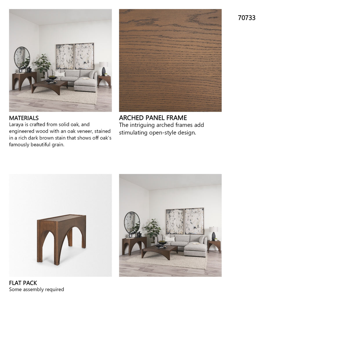 Laraya Dark Brown Wood Arched Console Table from Mercana - Luna Furniture