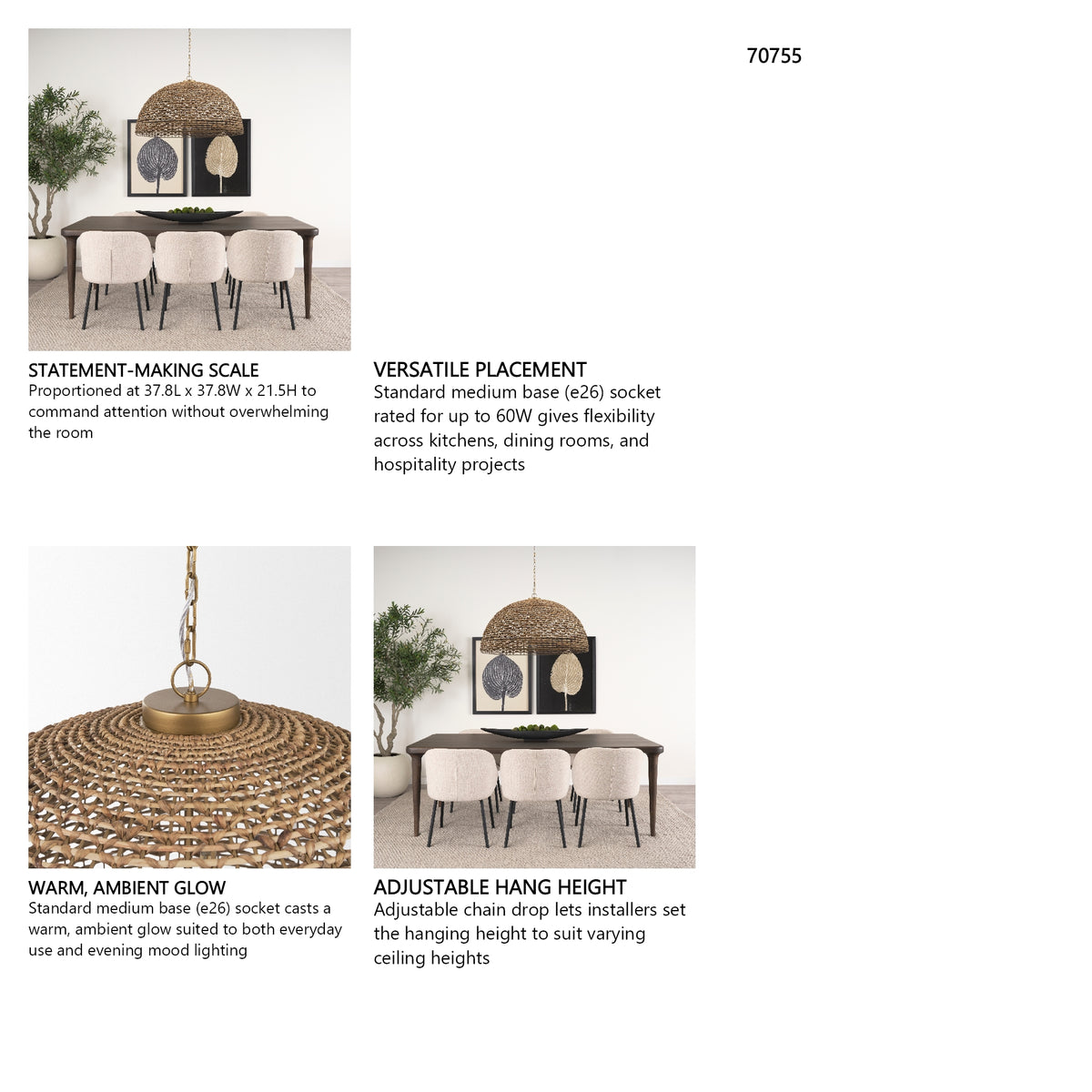 Sana Extra Large Watergrass Pendant Light