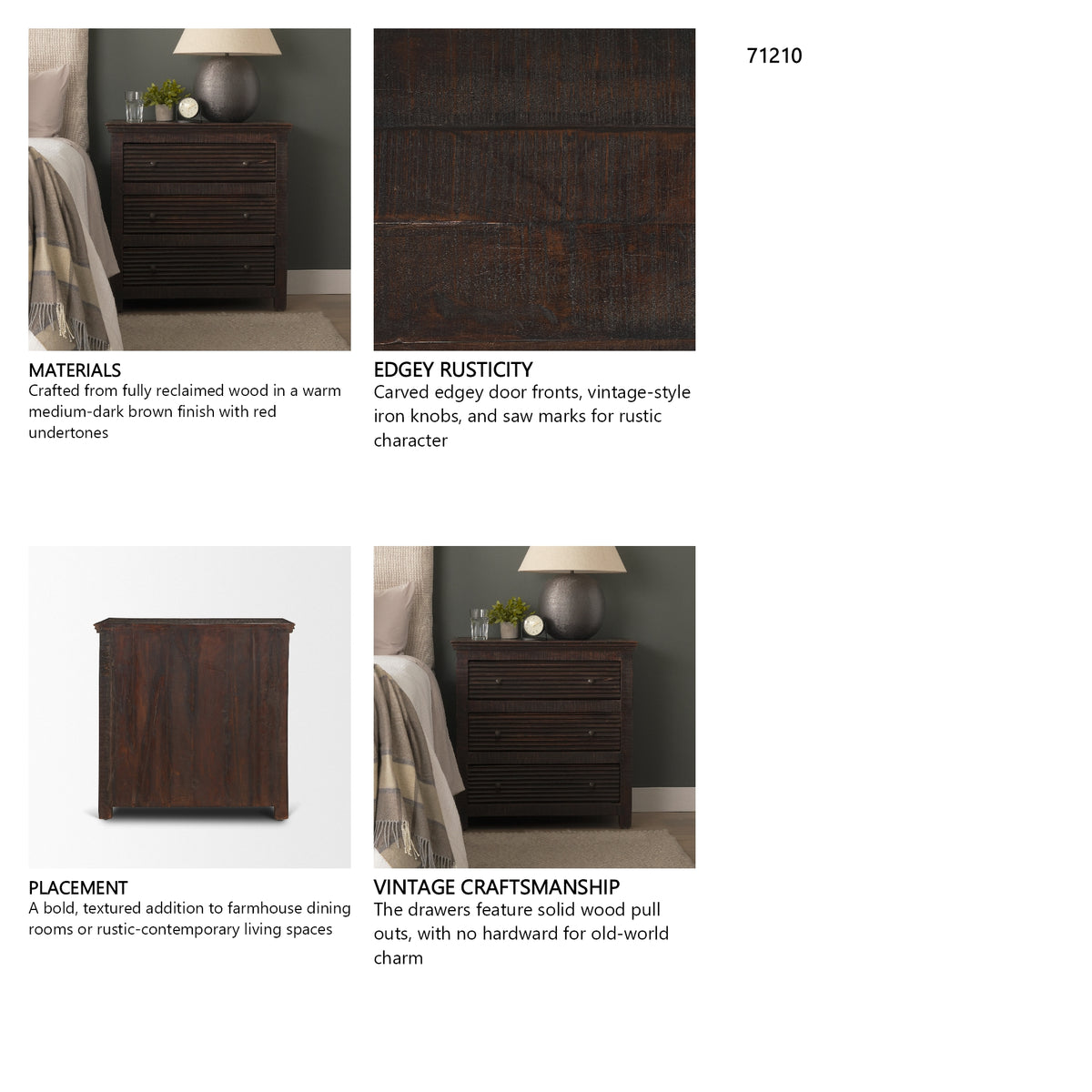 Rhett Reclaimed Wood 3 Drawer Cabinet from Mercana - Luna Furniture