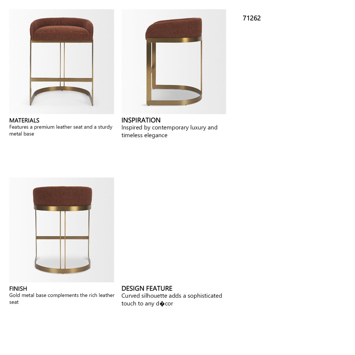 Hollyfield Backless 28.7in Seat Bar Stool | Burgundy Fabric w/ Metal from Mercana - Luna Furniture