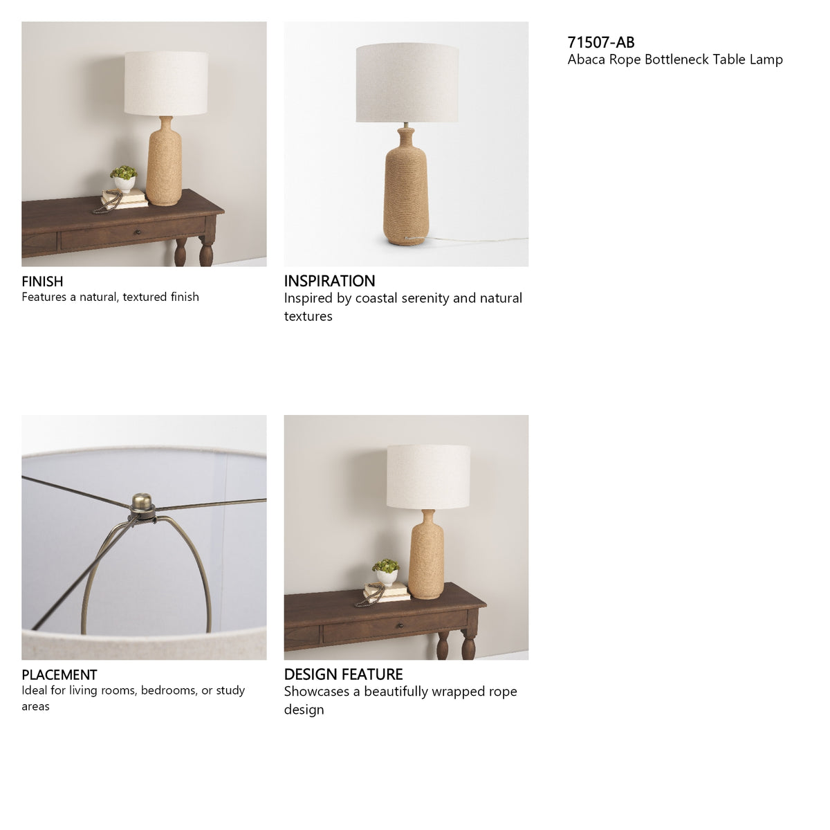 Portofino Abaca Rope Bottle Table Lamp from Mercana - Luna Furniture