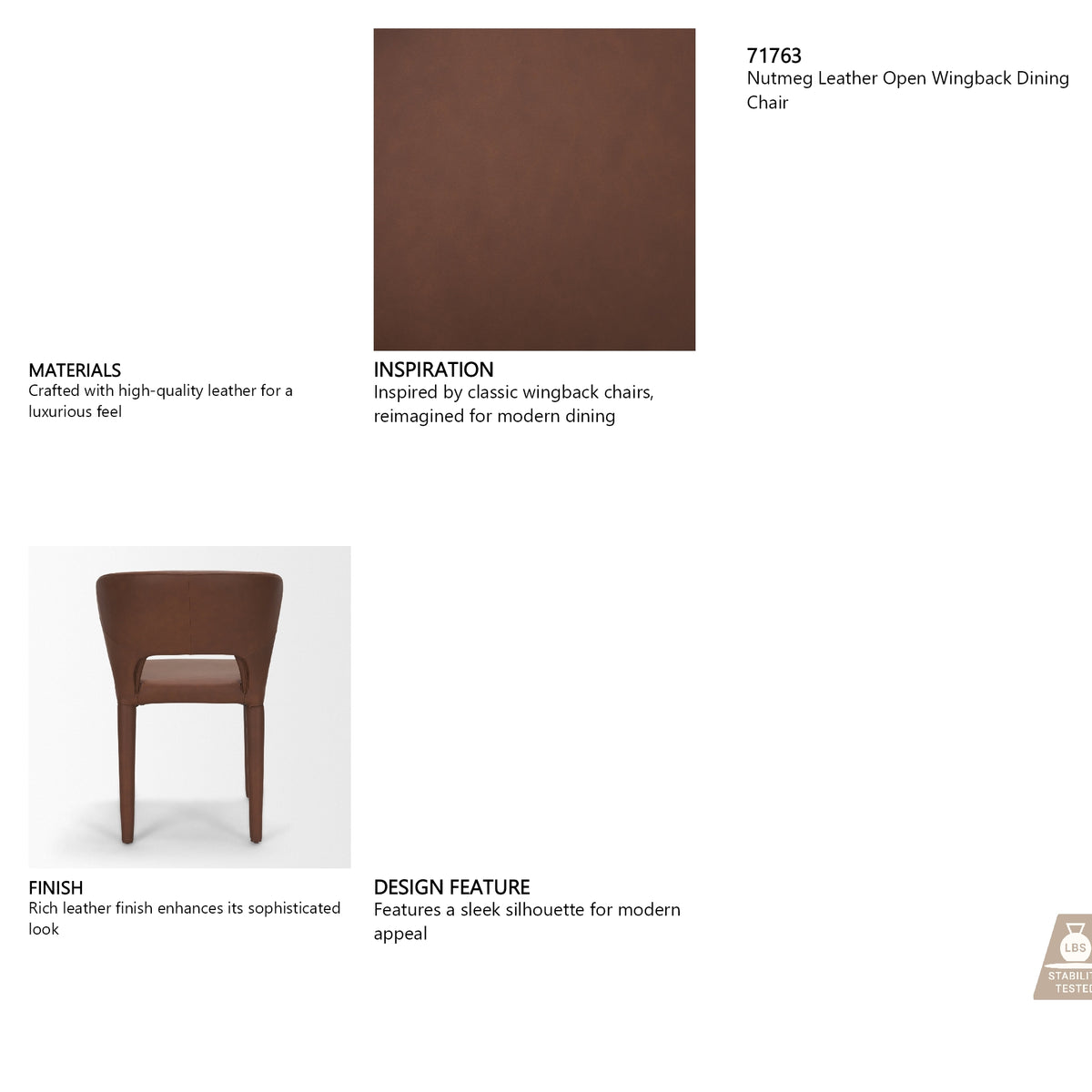 Marek Wingback Dining Arm Chair | Nutmeg Leather w/ Wood, Set of 2 from Mercana - Luna Furniture