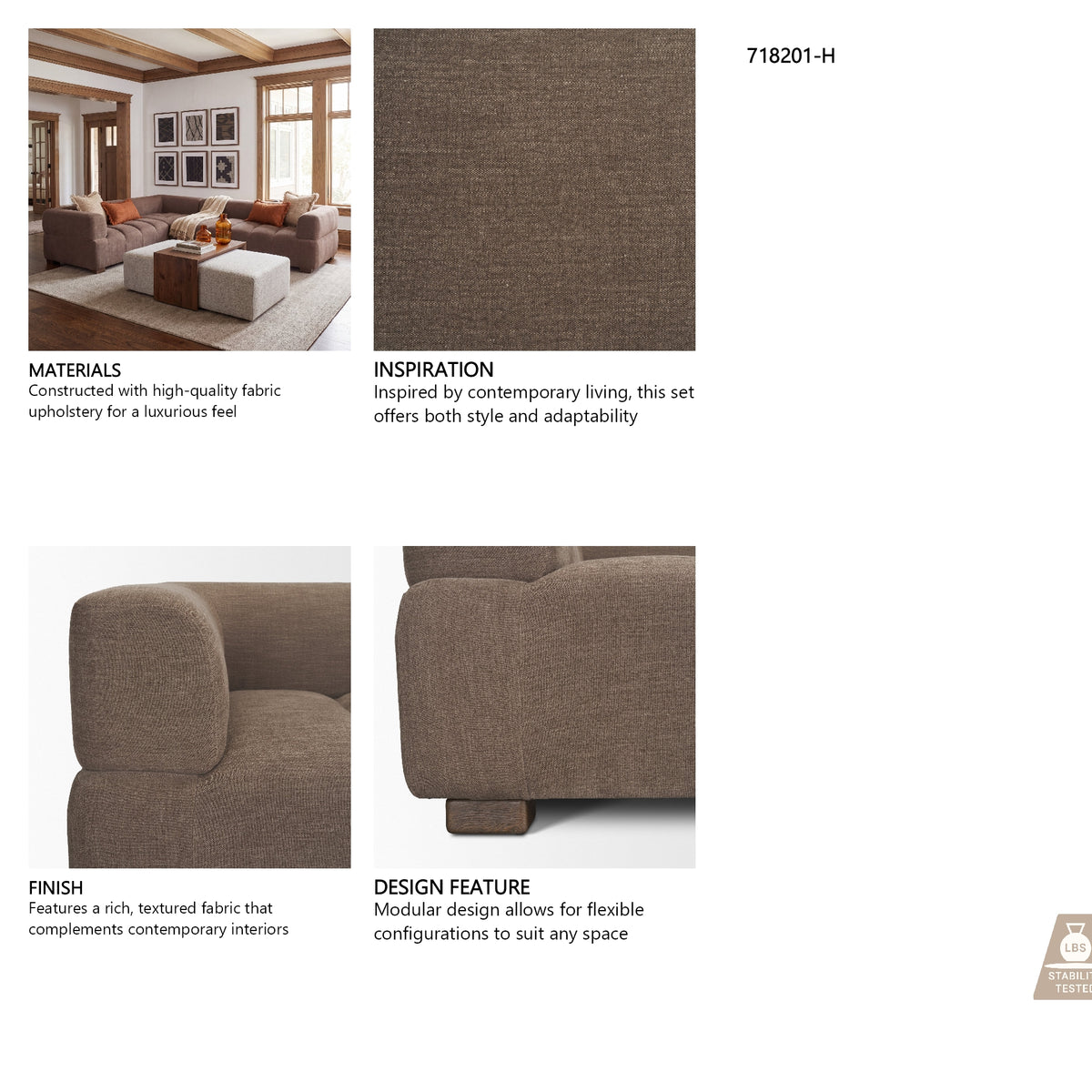 Warner Channel 3 Piece Sofa Set w/S Corner Piece from Mercana - Luna Furniture