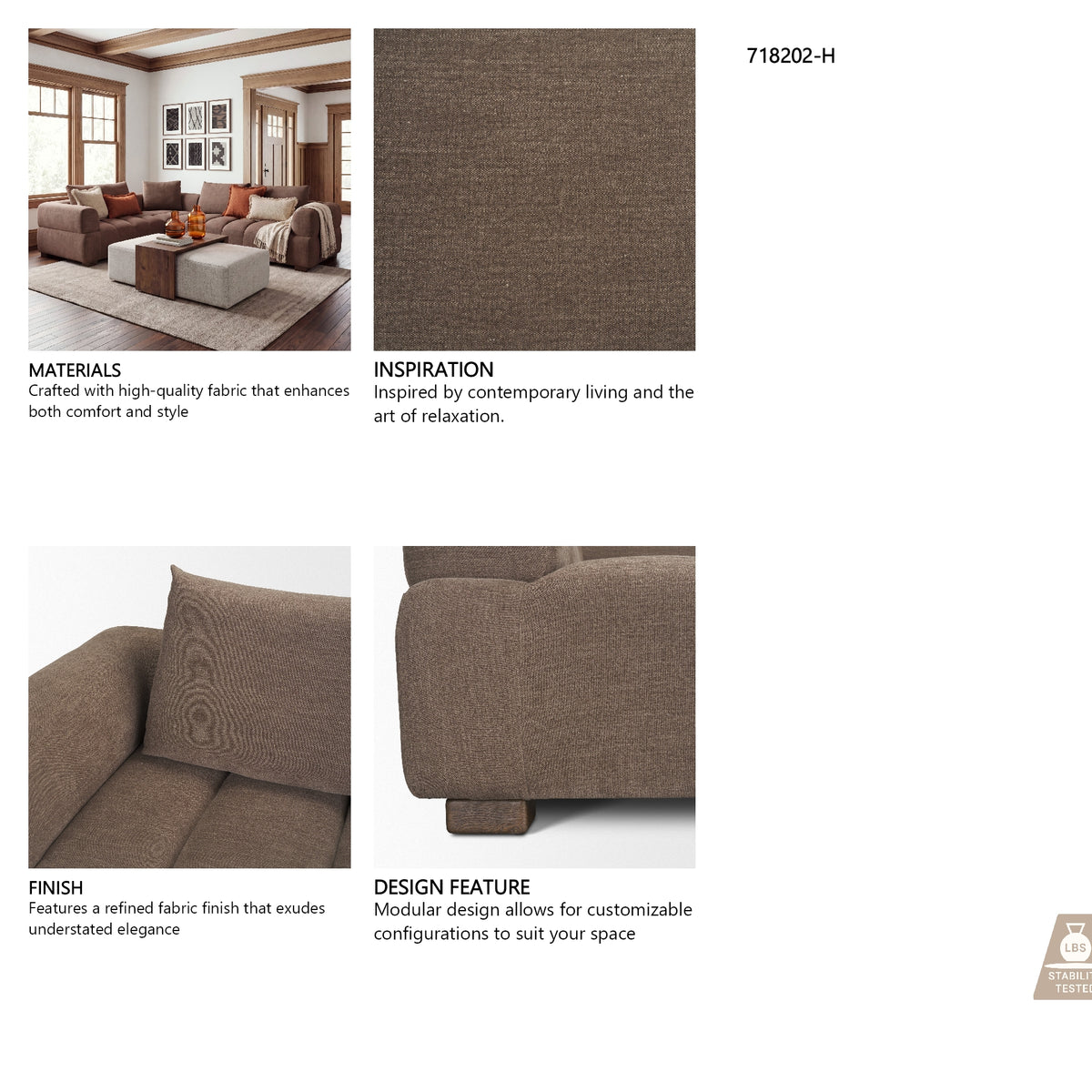Warner Channel 3 Piece Sofa Set w/S Corner Piece w/Back Cushions from Mercana - Luna Furniture