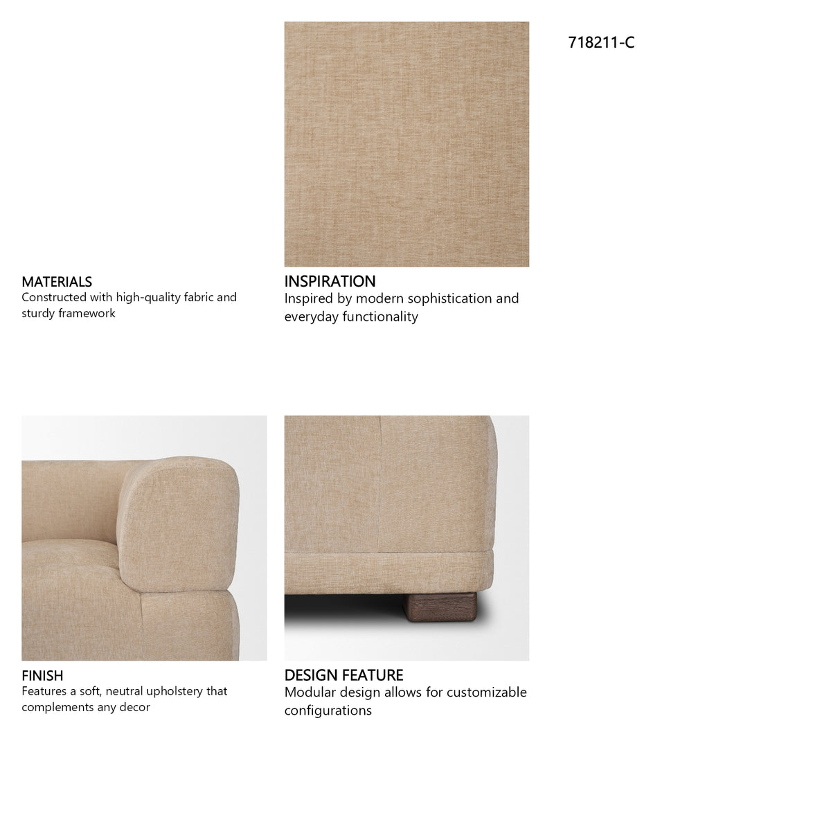 Warner Quilt 3 Piece Sofa Set w/Corner Piece from Mercana - Luna Furniture