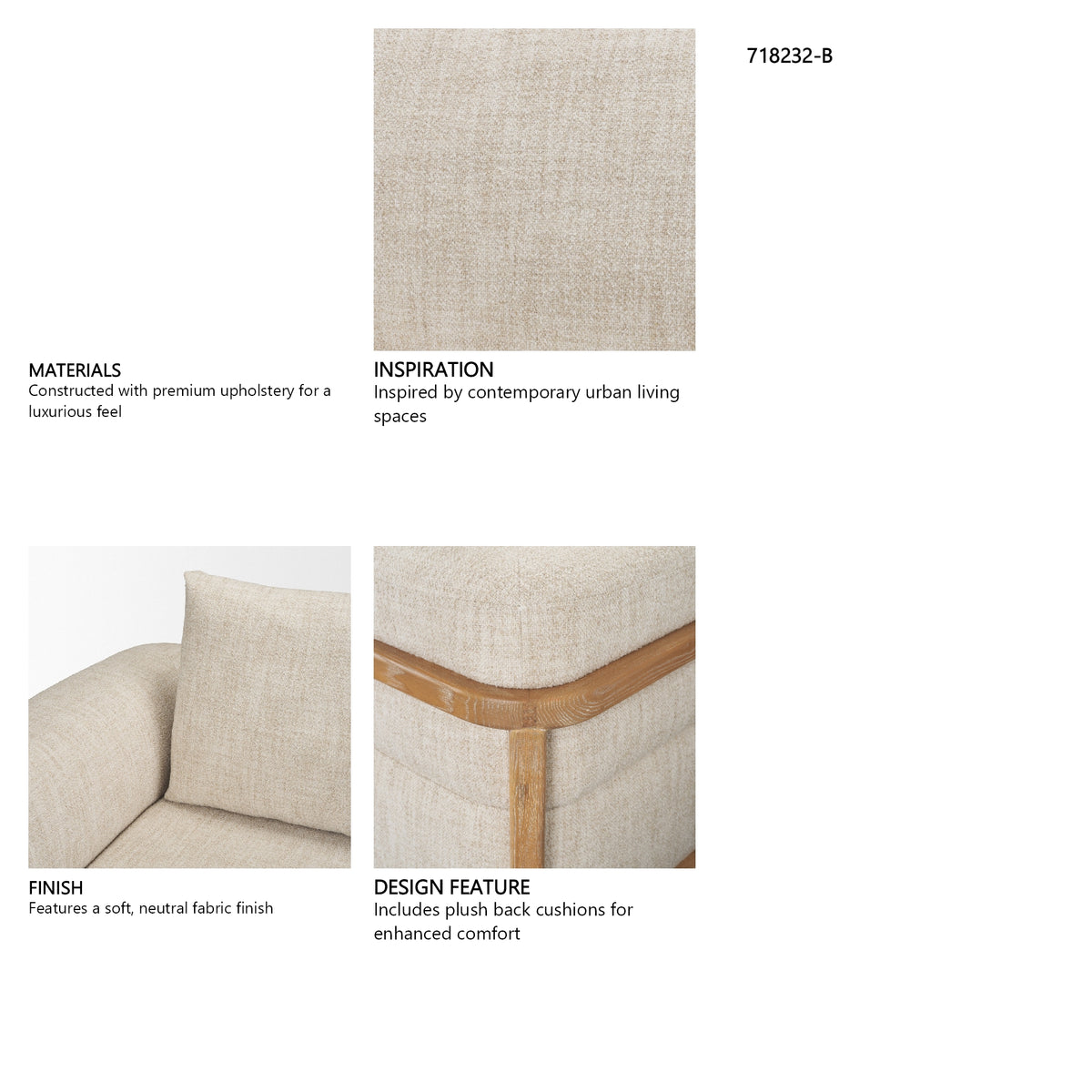Warner Frame 2 Piece Long Sofa Set w/Back Cushions from Mercana - Luna Furniture