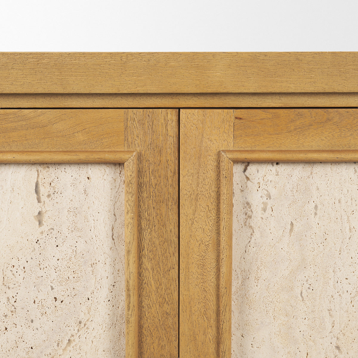Valterra Light Brown Wood w/ Travertine 4 Door Sideboard from Mercana - Luna Furniture