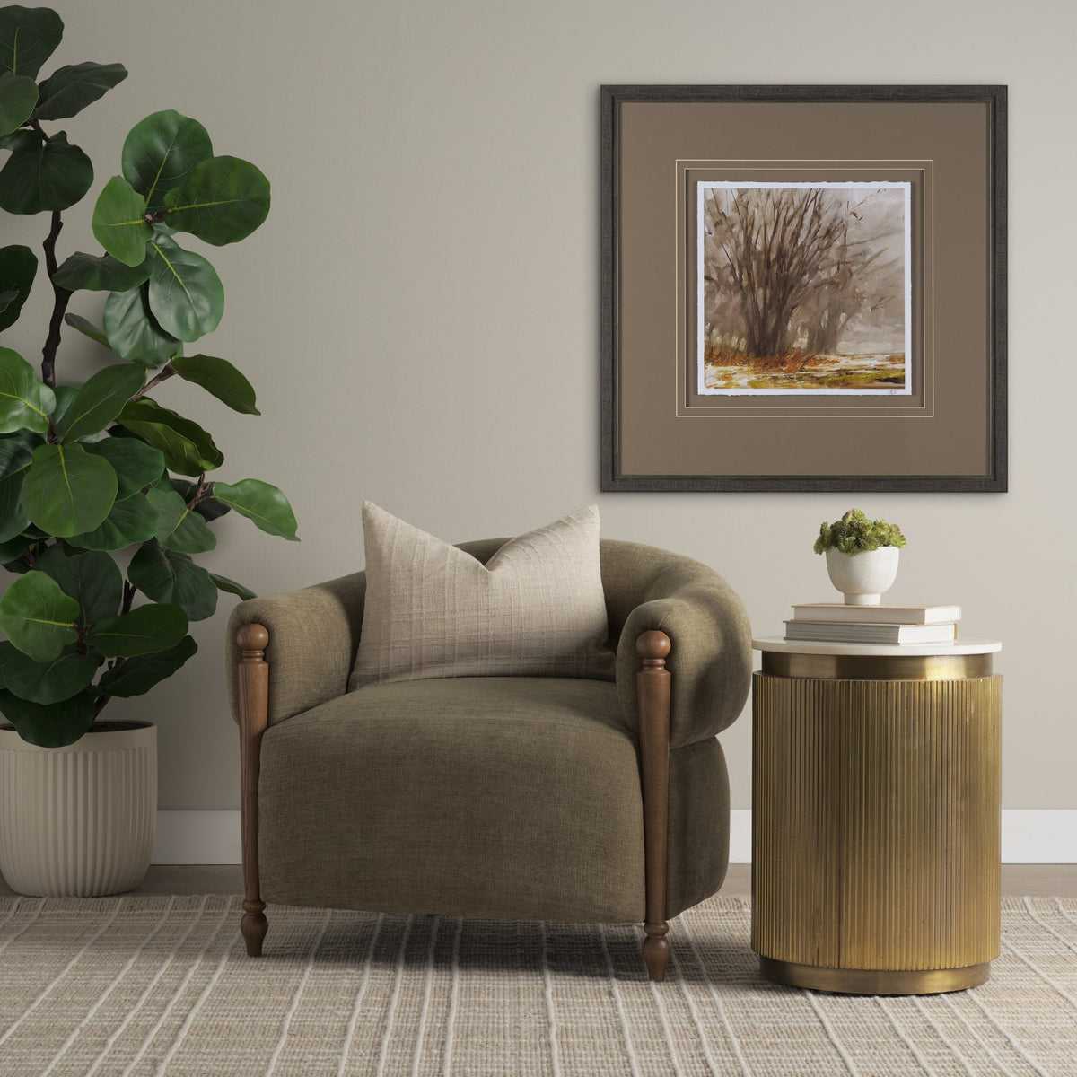 Satima White Marble w/ Gold Metal Round Fluted Accent Table from Mercana - Luna Furniture