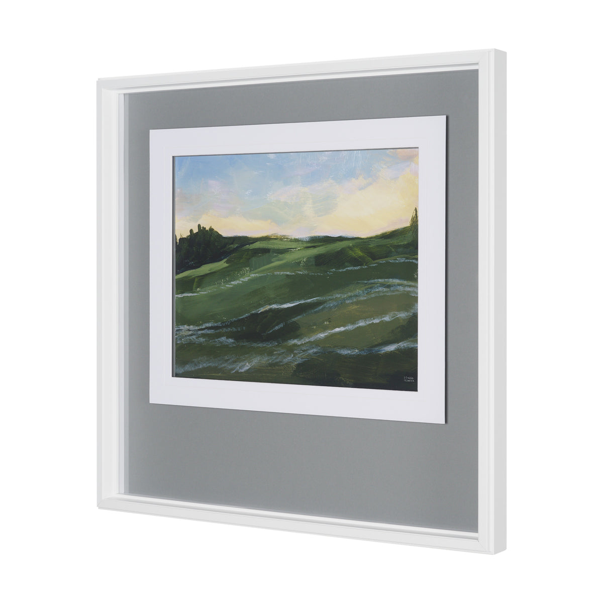 Sunrise Valley I by Mercana Studio a Hand Embellished Textured Framed Art Print Matted under Glass