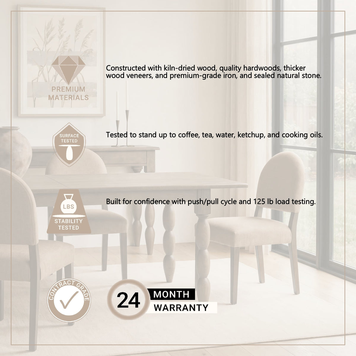 Angeline 96"L x 48"W Extendable Dining Table | Dark Brown Wood | Seats 8-10